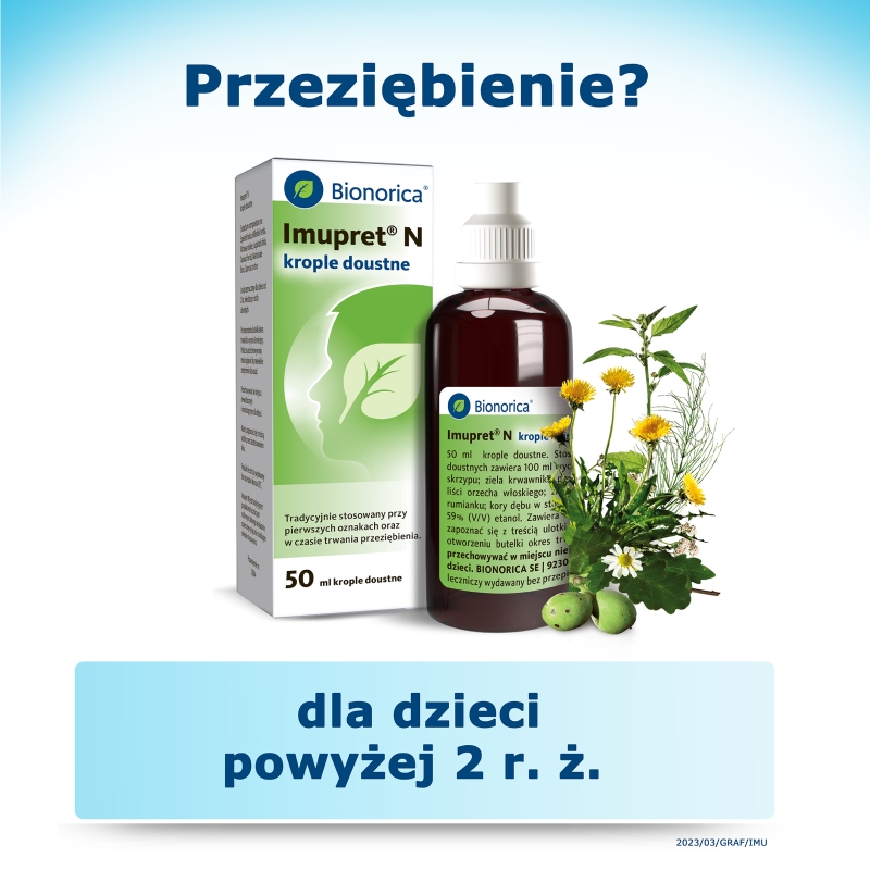 Imupret N, krople doustne na przeziębienie, 50 ml