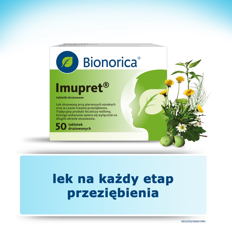 Imupret, tabletki na objawy przeziębienia, 50 szt.