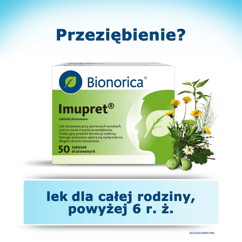 Imupret, tabletki na objawy przeziębienia, 50 szt.