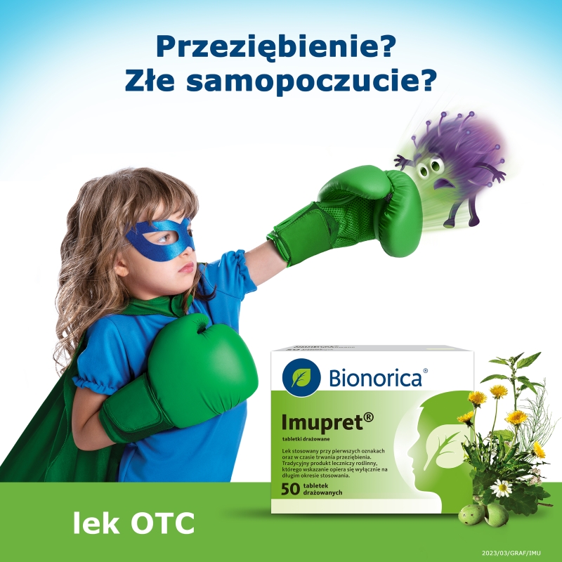 Imupret, tabletki na objawy przeziębienia, 50 szt.