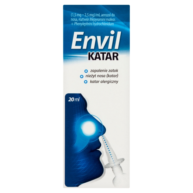Envil katar , aerozol udrażniający nos, łagodzący katar, ułatwiający oddychanie, 20 ml