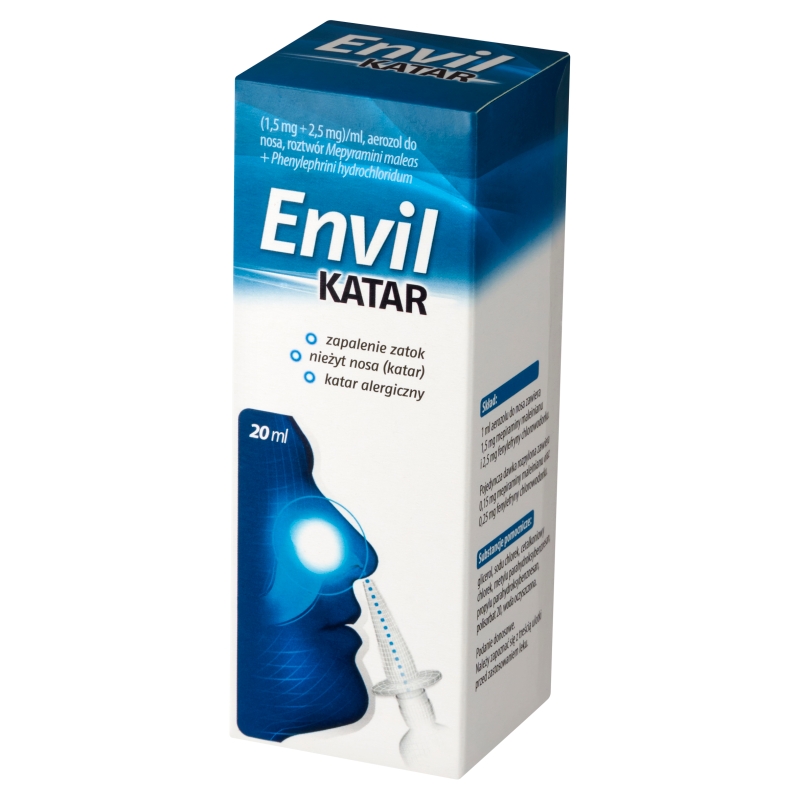 Envil katar , aerozol udrażniający nos, łagodzący katar, ułatwiający oddychanie, 20 ml