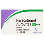 Paracetamol Aurovitas 500 mg tabletki przeciwbólowe i przeciwgorączkowe, 24 szt.