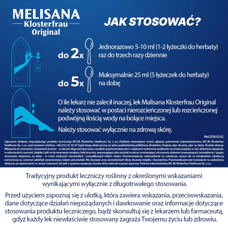 Melisana Klosterfrau Original, płyn, 155 ml