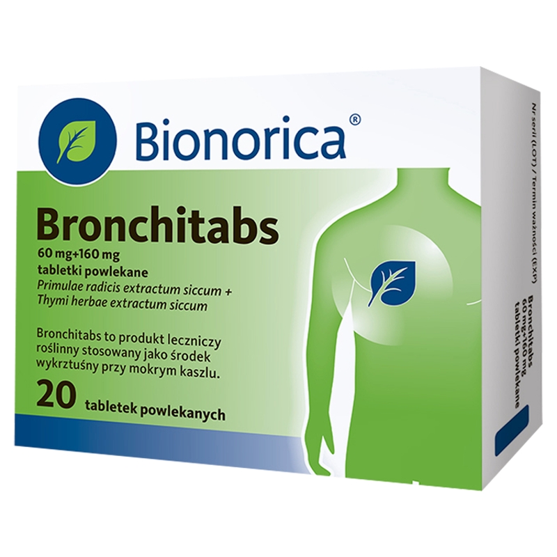 Bronchitabs, tabletki wspomagające w kaszlu suchym i mokrym, 20 szt.