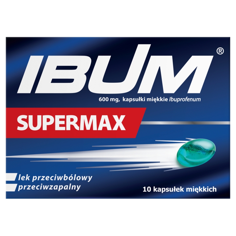 Ibum Supermax 600 mg kapsułki o działaniu przeciwbólowym i przeciwzapalnym, 10 szt.