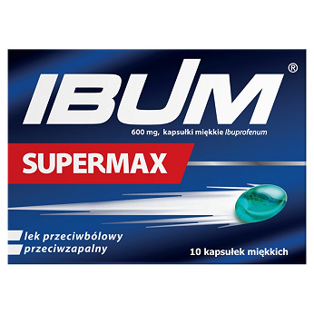 Ibum Supermax 600 mg, kapsułki o działaniu przeciwbólowym i przeciwzapalnym, 10 szt.