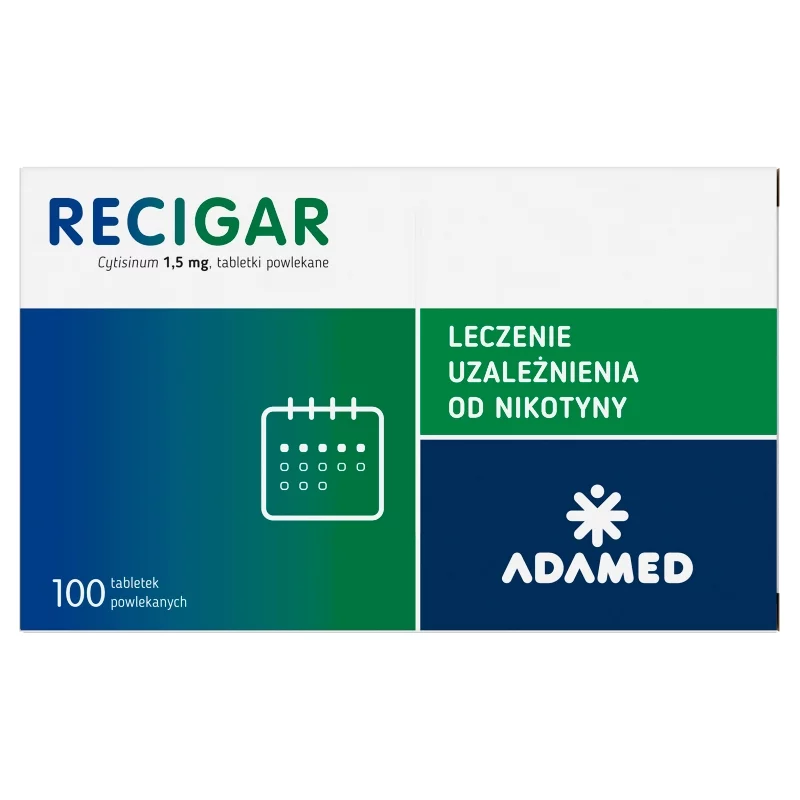 Recigar tabletki powlekane wspomagające leczenie uzależnienia od nikotyny, 100 szt.