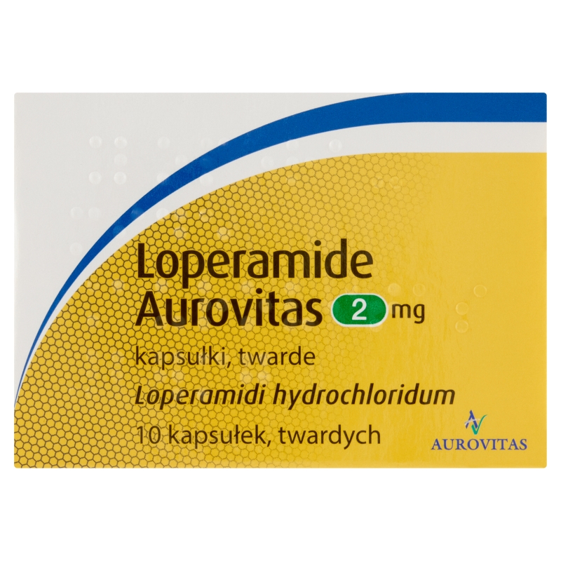 Loperamide Aurovitas kapsułki na biegunkę, 10 szt. 
