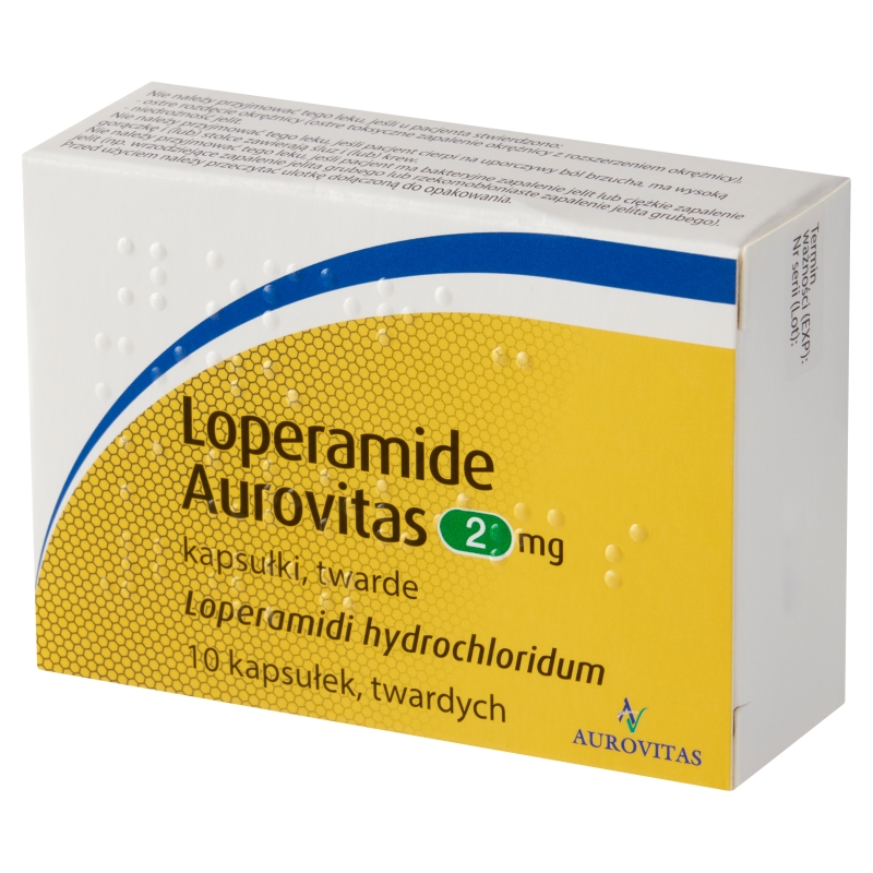 Loperamide Aurovitas, kapsułki na biegunkę, 10 szt.
