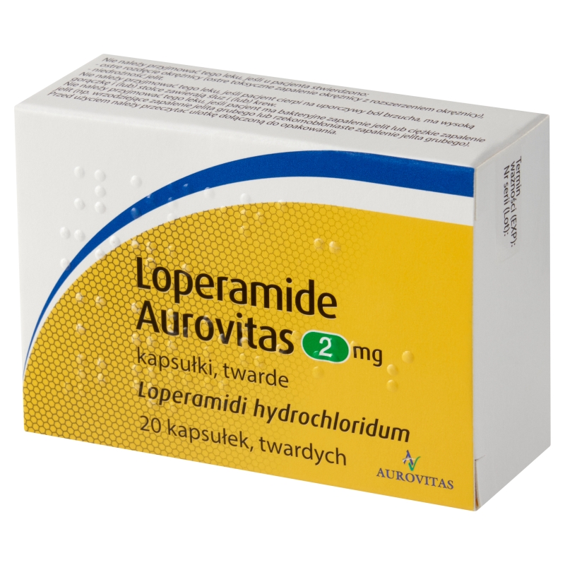 Loperamide Aurovitas, kapsułki na biegunkę, 20 szt.