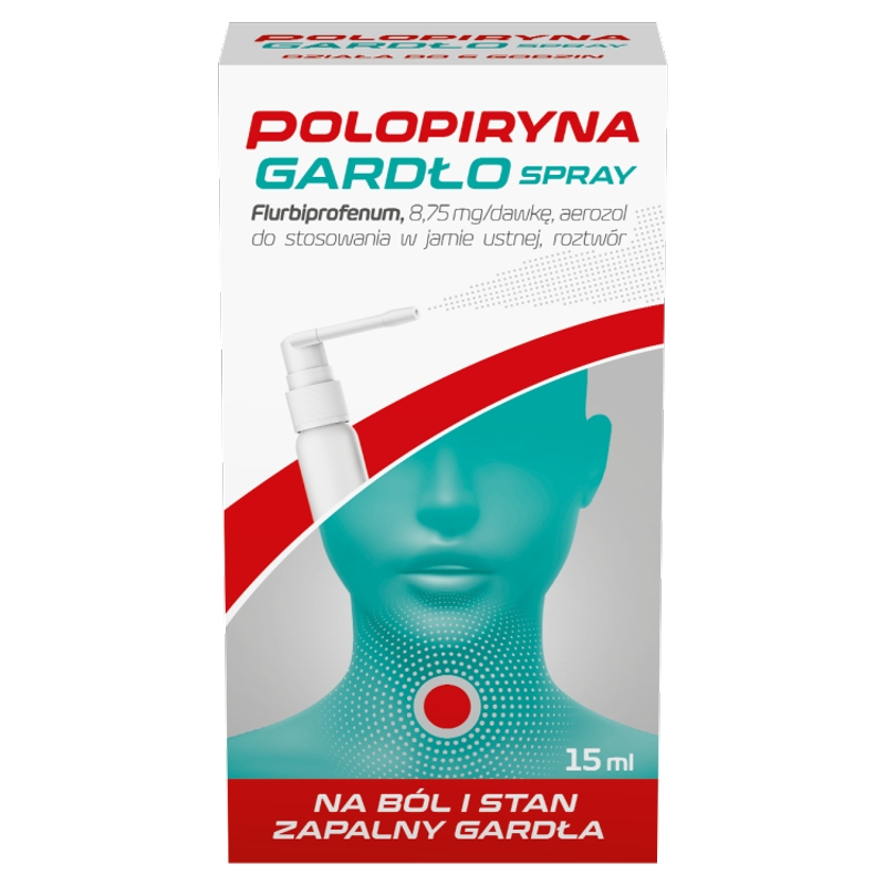 Polopiryna Gardło Spray, spray do gardła na ból i stan zapalny gardła, 15 ml