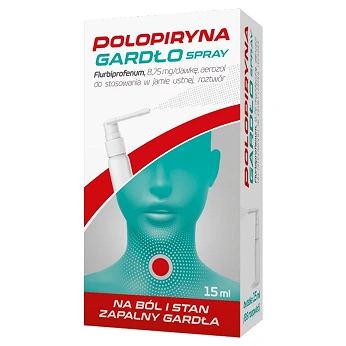 Polopiryna Gardło Spray, spray do gardła na ból i stan zapalny gardła, 15 ml