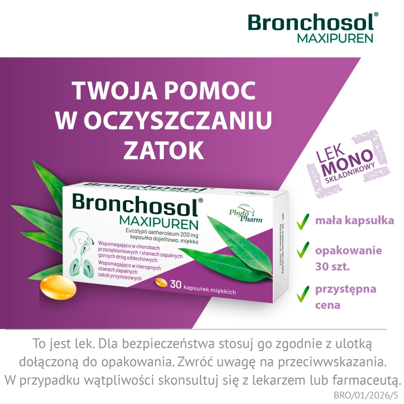 Bronchosol Maxipuren, 30 kapsułek dojelitowych