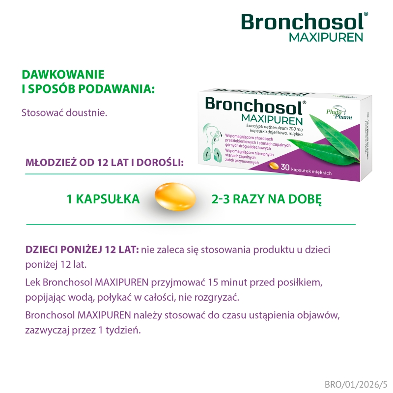 Bronchosol Maxipuren, 30 kapsułek dojelitowych