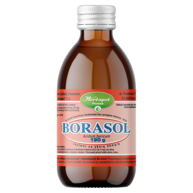 Borasol  roztwór do odkażania ran przeciwgrzybiczy i przeciwbakteryjny, 190 g