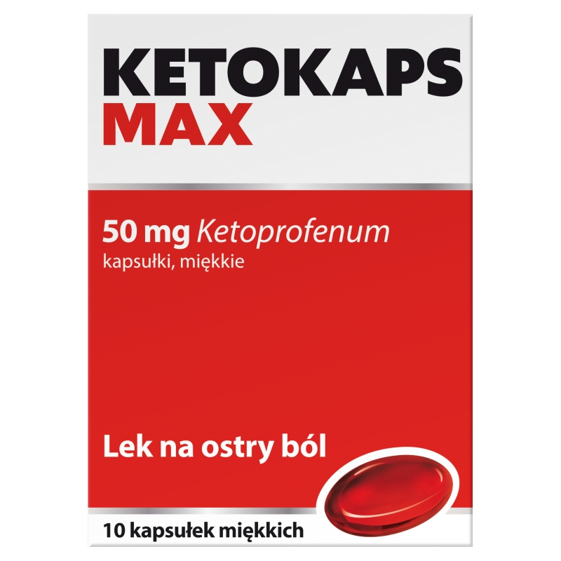 Ketokaps Max 50 mg kapsułki miękkie na ból różnego pochodzenia, 10 szt.