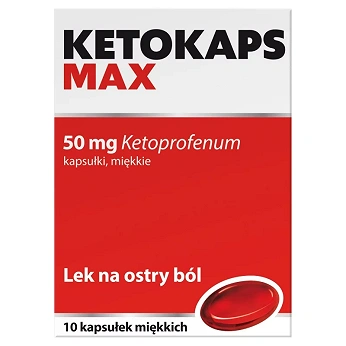 Ketokaps Max 50 mg, kapsułki miękkie na ból różnego pochodzenia, 10 szt.