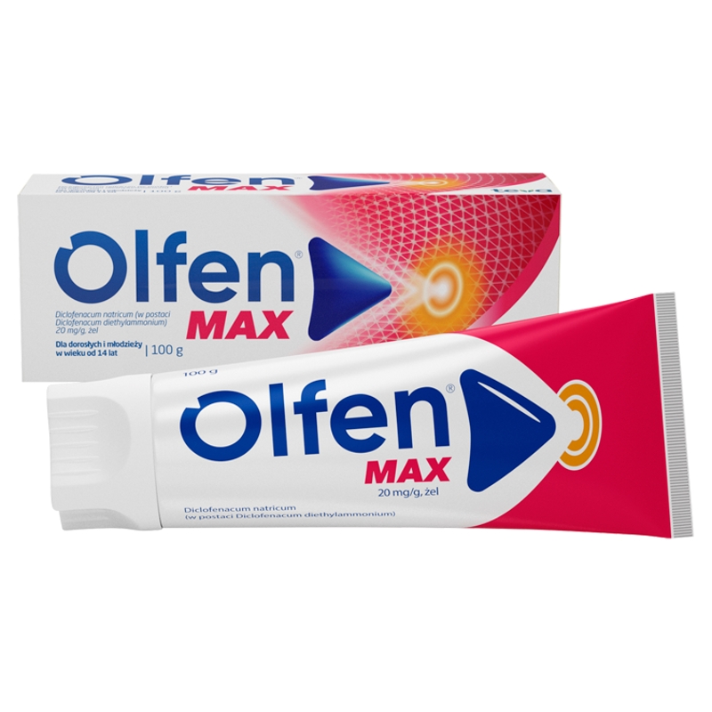 Olfen MAX, żel przeciwbólowy ma mięśnie i stawy, 100 g