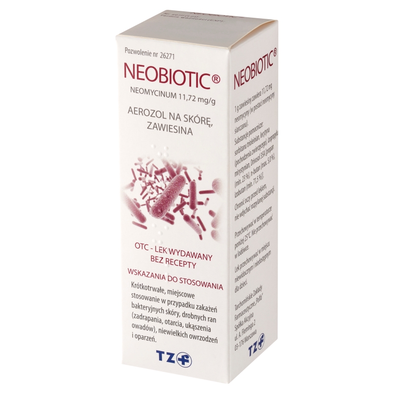 Neobiotic , aerozol na skórę, zawiesina na zakażenia bakteryjne, 16 g