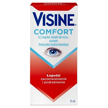 Visine Comfort, krople łagodzące zaczerwienienia i podrażnienia, 15 ml
