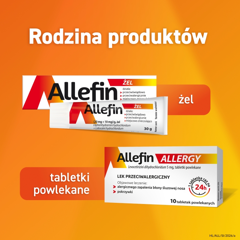 Allefin (20 mg+10 mg)/g, żel na ukąszenia owadów, 30 g