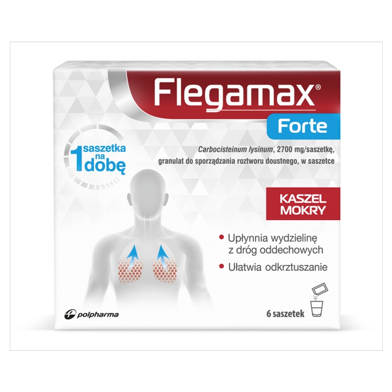 Flegamax Forte, granulat ułatwiający odkrztuszanie, 6 sasz.