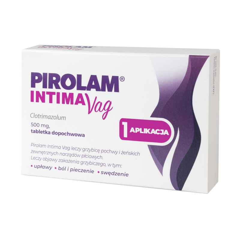 Pirolam Intima Vag 500 mg, tabletki dopochwowe na objawy zakażenia grzybiczego, 1 szt.