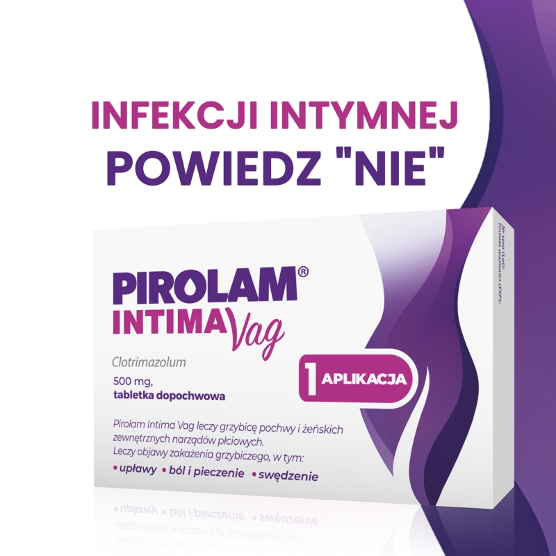 Pirolam Intima Vag 500 mg, tabletki dopochwowe na objawy zakażenia grzybiczego, 1 szt.