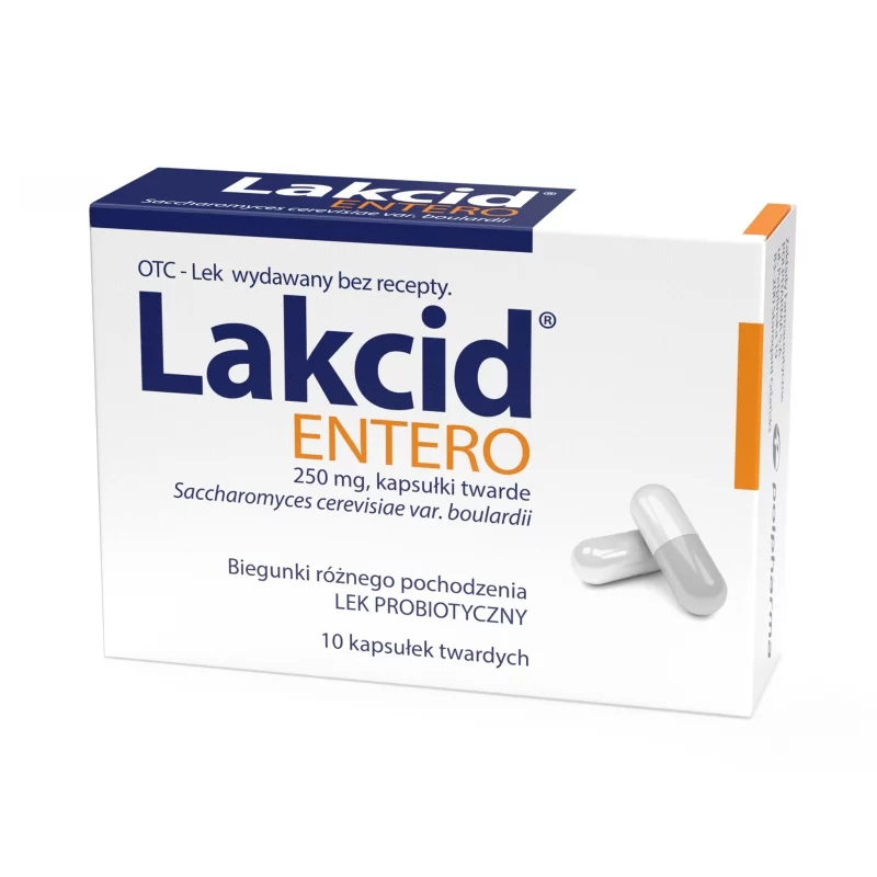 Lakcid ENTERO , kapsułki twarde na objawy biegunek różnego pochodzenia, 10 szt.
