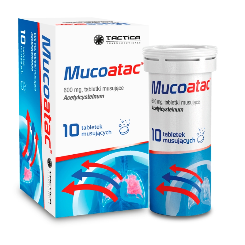 MUCOATAC 600 mg, 10 tabletek musujących