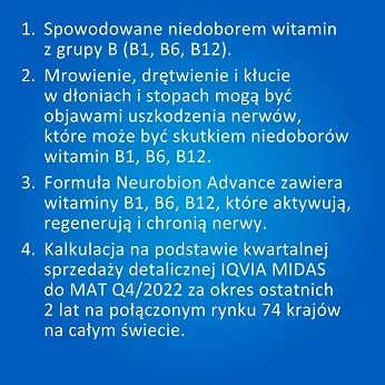 Neurobion Advance, 100 mg+50 mg+1 mg, tabletki powlekane, 30 szt.