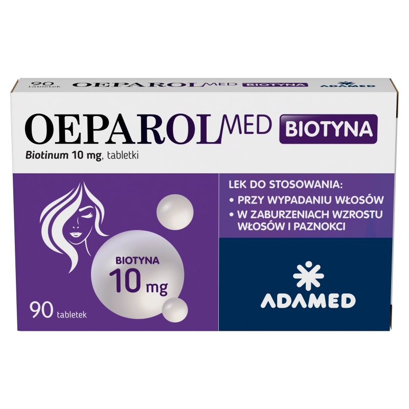 OeparolMed Biotyna 10 mg, tabletki wzmacniające włosy i paznokcie, 90 szt.
