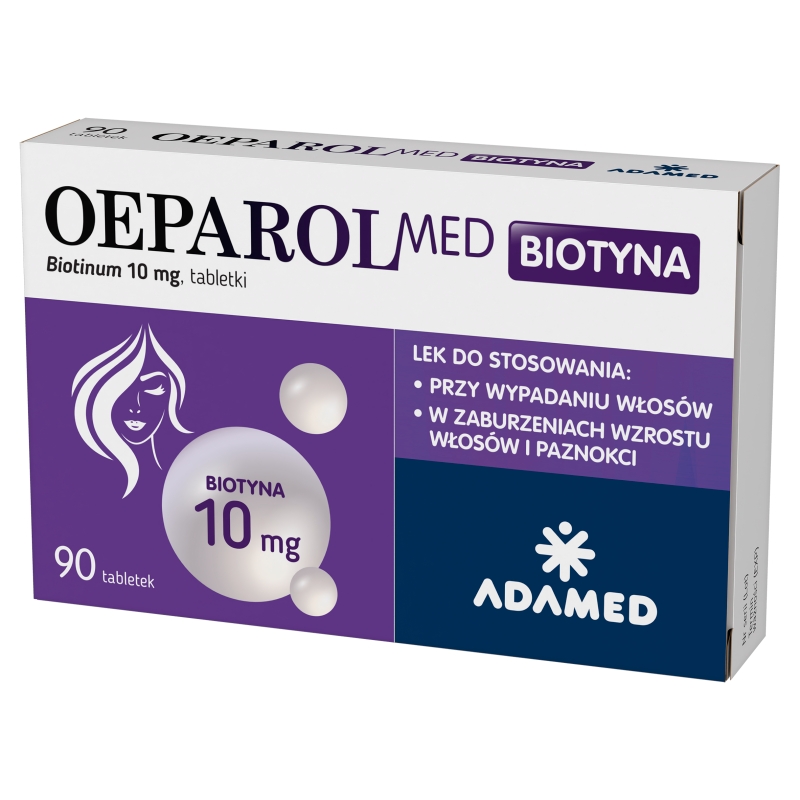 OeparolMed Biotyna 10 mg, tabletki wzmacniające włosy i paznokcie, 90 szt.