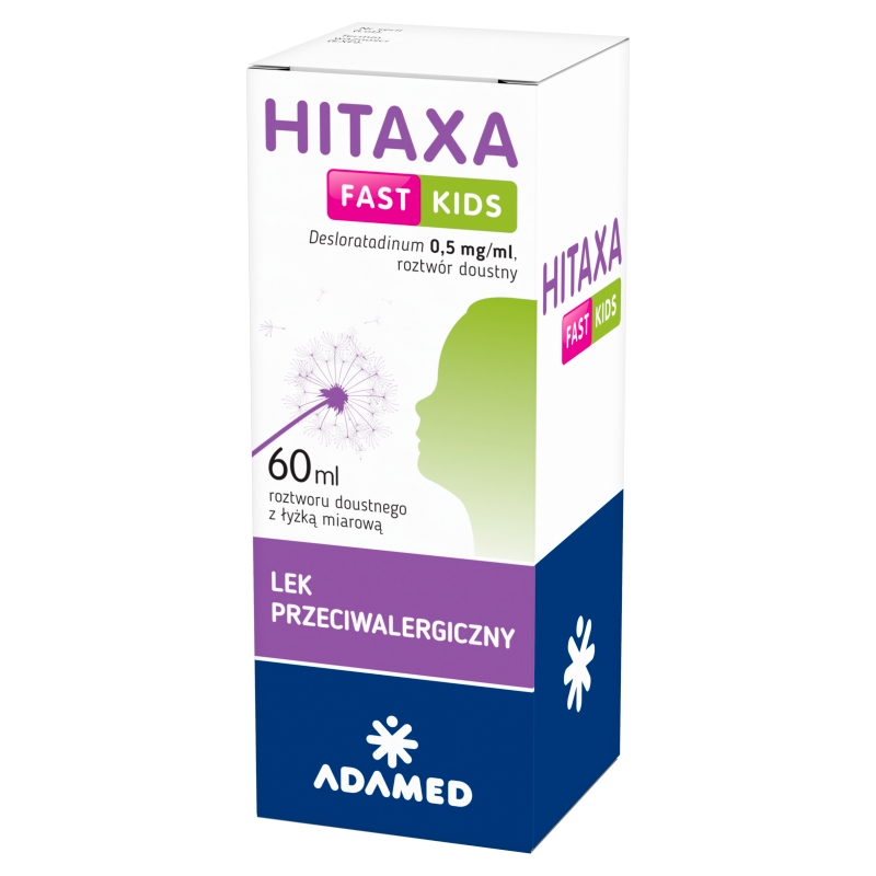Hitaxa Fast Kids, roztwór doustny łagodzący objawy alergii dla dzieci, 60 ml