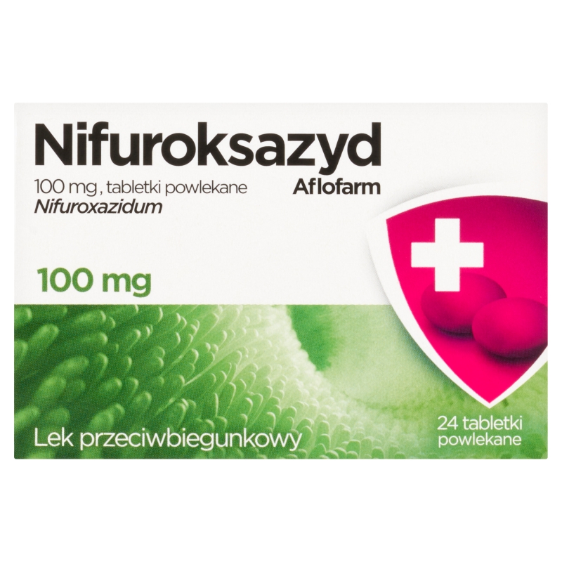 Aflofarm  Nifuroksazyd 100 mg 24 tabletki powlekane