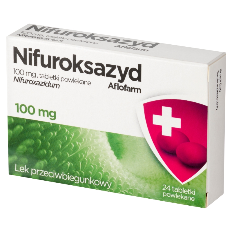 Aflofarm  Nifuroksazyd 100 mg, 24 tabletki powlekane