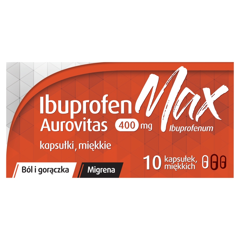 Ibuprofen Max Aurovitas lek przeciwbólowy i przeciwgorączkowy, 10 szt.