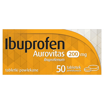 Ibuprofen Aurovitas 200 mg, 50 tabletek powlekanych