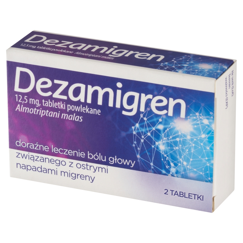 Dezamigren 12,5 mg, tabletki przeciwmigrenowe, 2 szt.