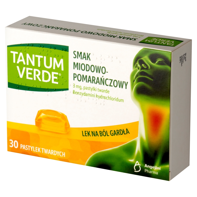 Tantum Verde, 30 pastylek do ssania, miodowo-pomarańczowe