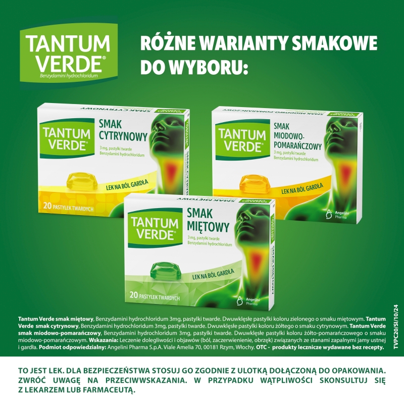 Tantum Verde, pastylki do ssania, cytrynowy, 20 szt.