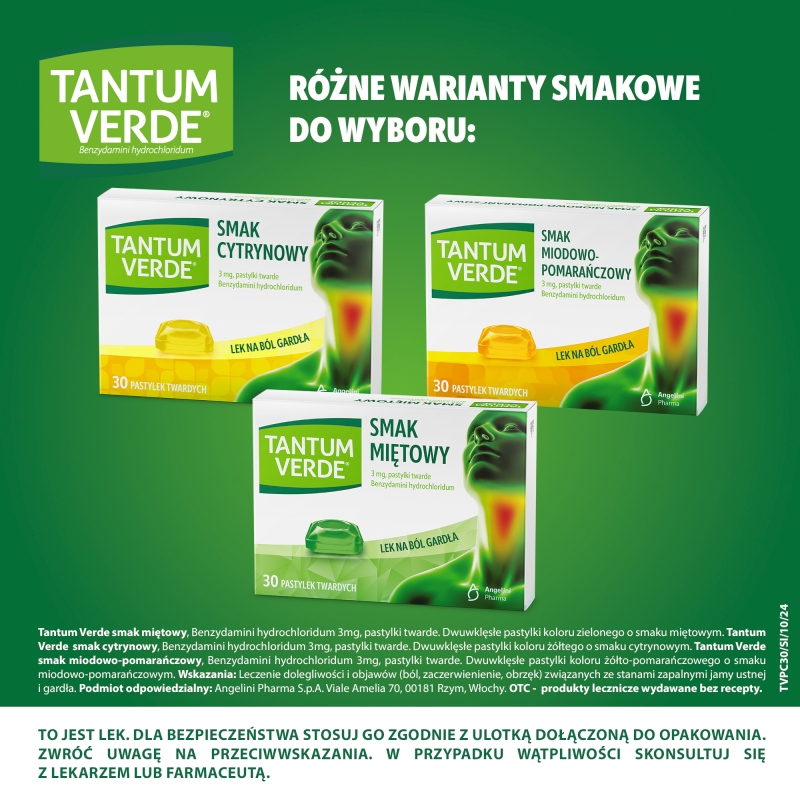 Tantum Verde, 30 pastylek do ssania, cytrynowe