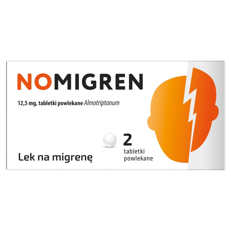  Nomigren tabletki na migrenę z aurą lub bez aury, 2 szt.
