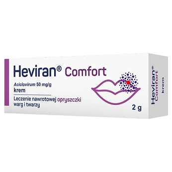 Heviran Comfort, krem wspomagający leczenie opryszczki, 2 g