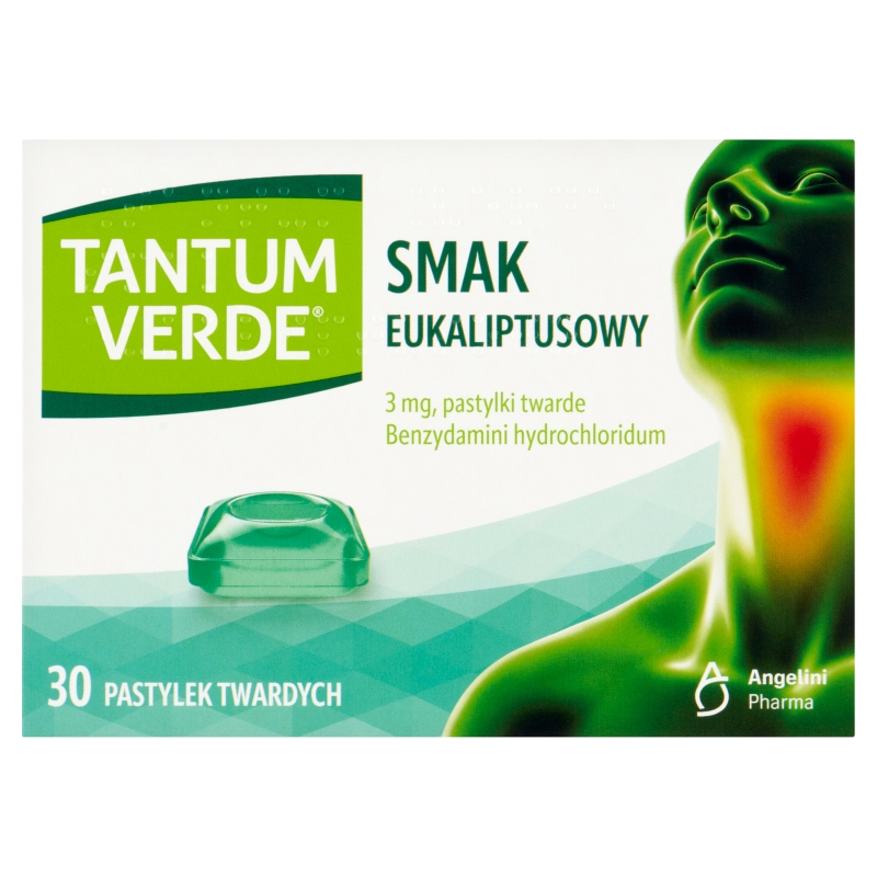 Tantum Verde  3 mg smak eukaliptusowym, 30 pastylek