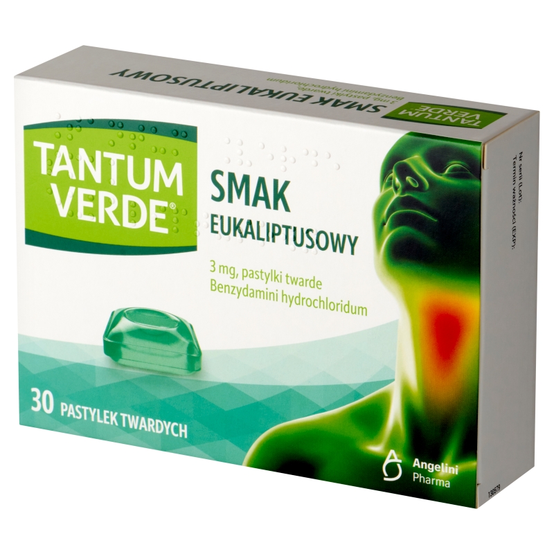 Tantum Verde  3 mg, smak eukaliptusowym, 30 pastylek