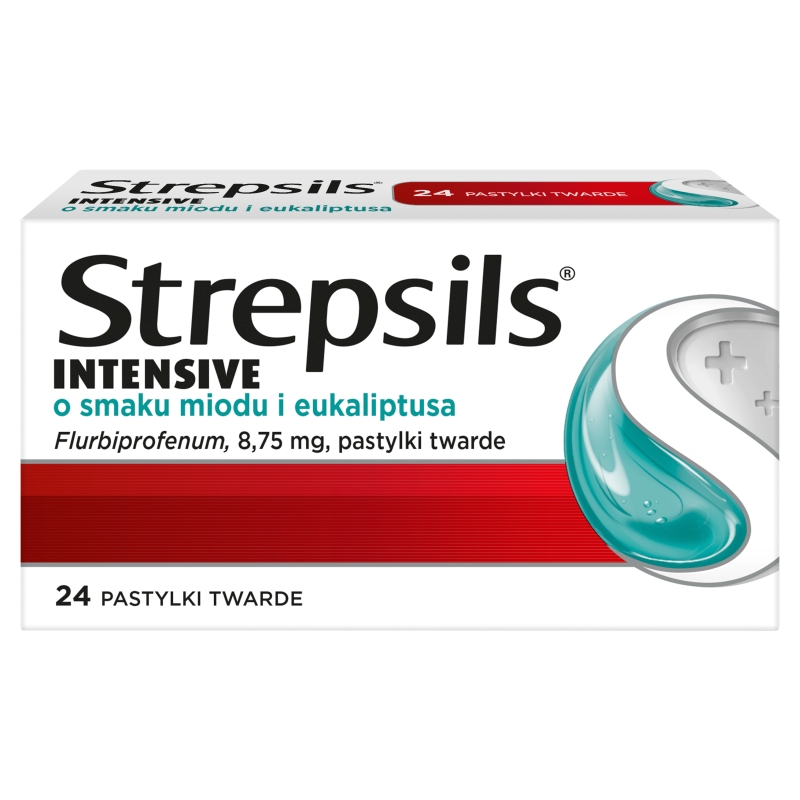 Strepsils Intensive 8,75 mg 24 pastylki twarde o smaku miodu i eukaliptusa
