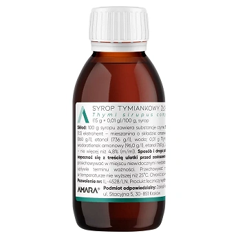 Syrop tymiankowy złożony, syrop na kaszel wykrztuśny, 125 g