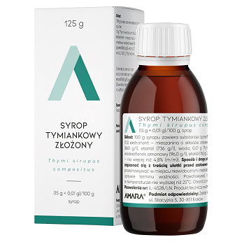 Syrop tymiankowy złożony, syrop na kaszel wykrztuśny, 125 g